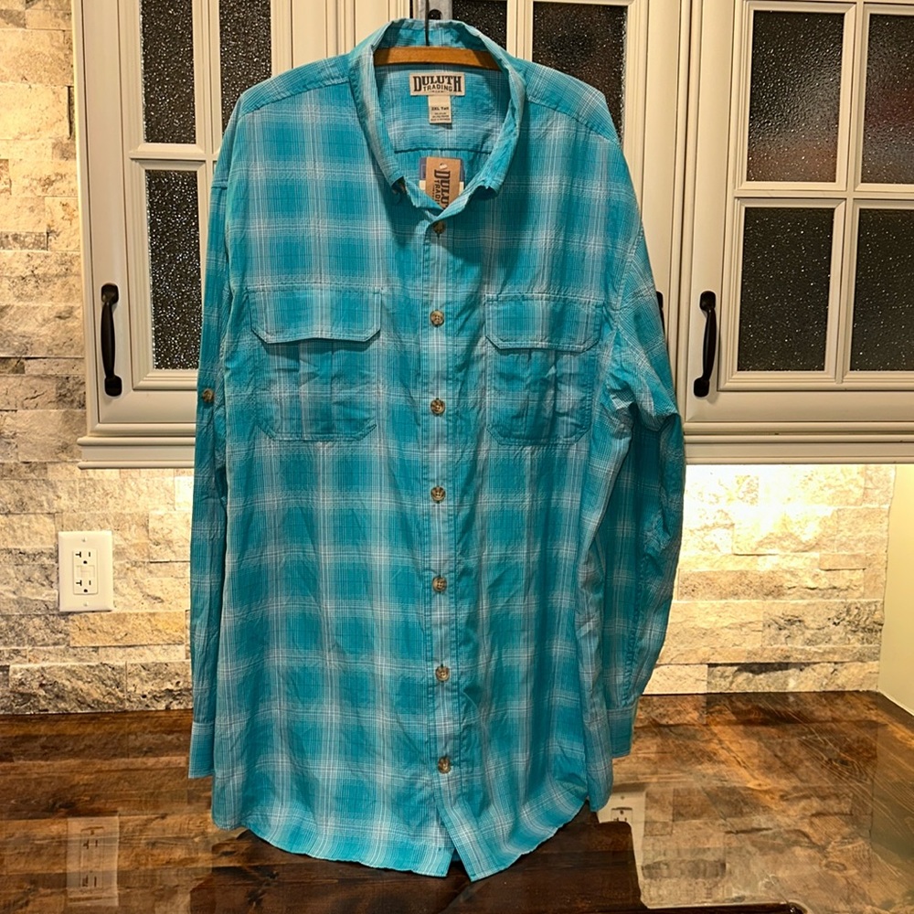 Duluth Men’s Armachillo cooling long sleeve plaid shirt 2xlt